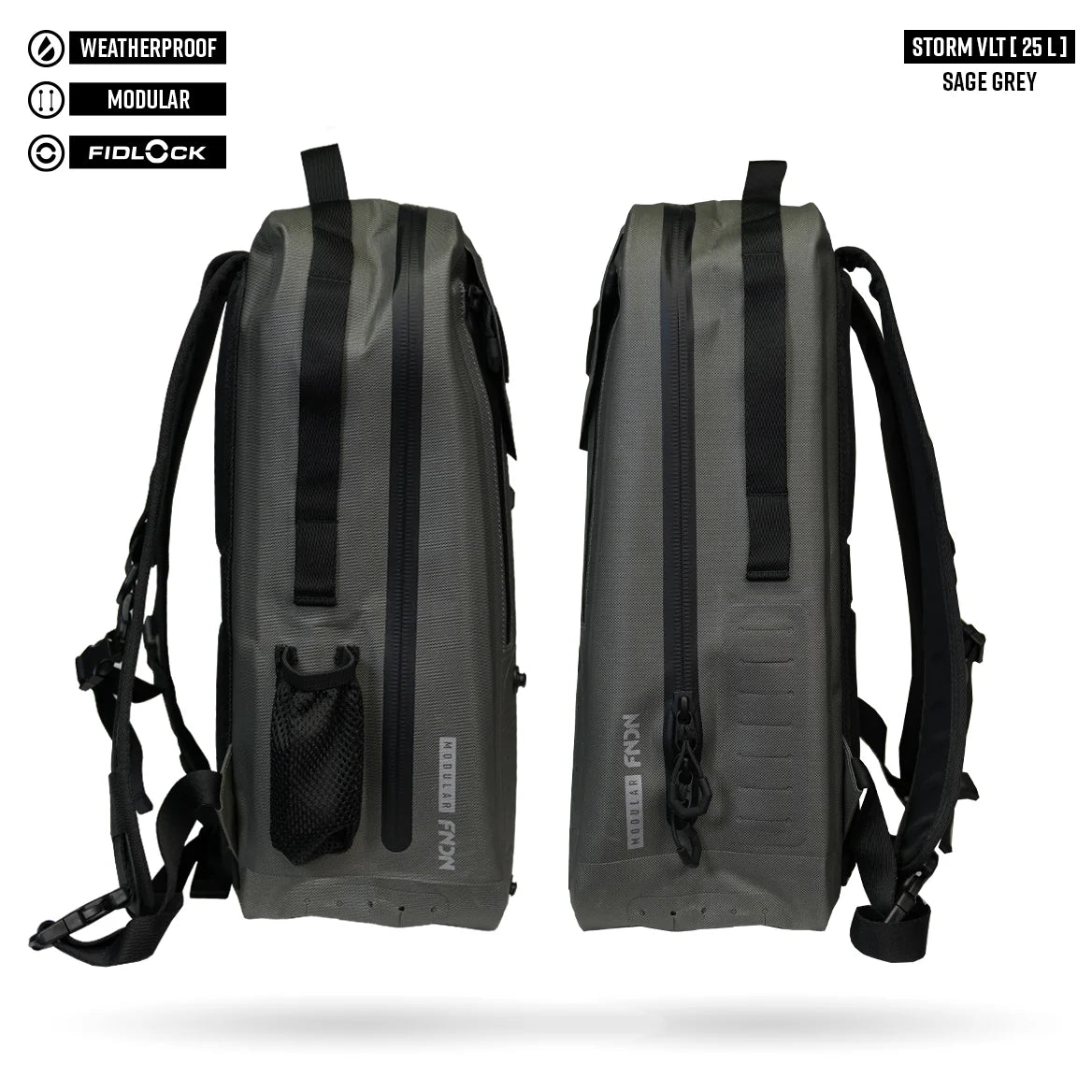 FNDN™ STORM VLT – MODULAR WEATHERPROOF BACKPACK - 25L Size Guide