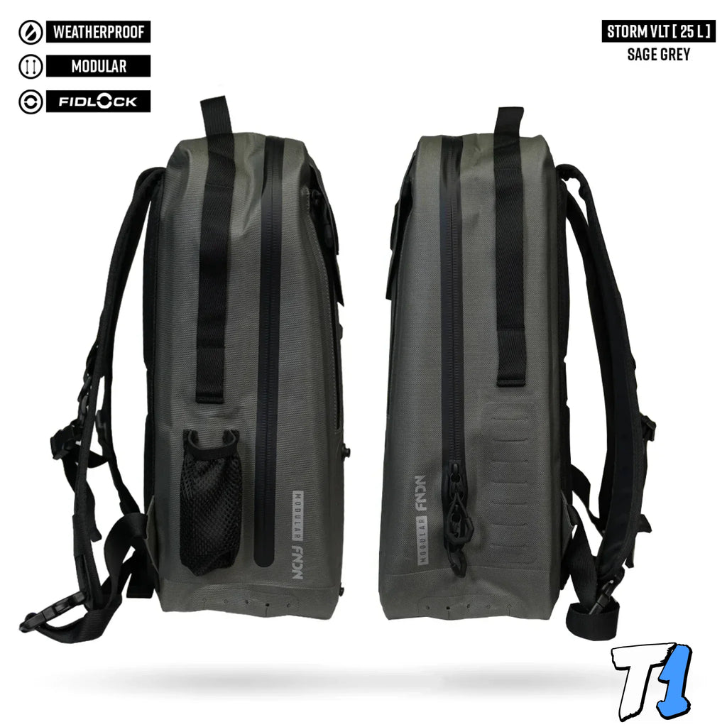 FNDN™ STORM VLT – MODULAR WEATHERPROOF BACKPACK - 25L Size Guide Sage Grey