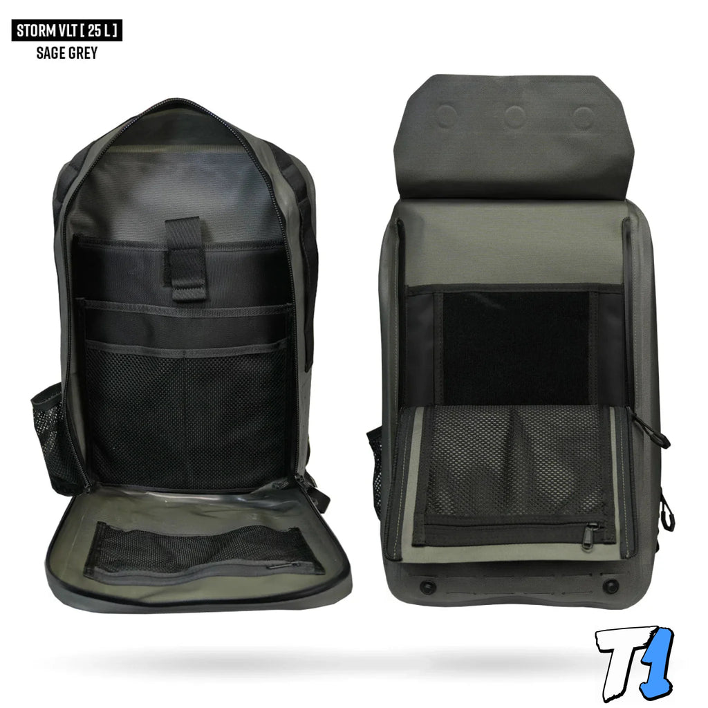 FNDN™ STORM VLT – MODULAR WEATHERPROOF BACKPACK - 25L Size Guide Sage Grey