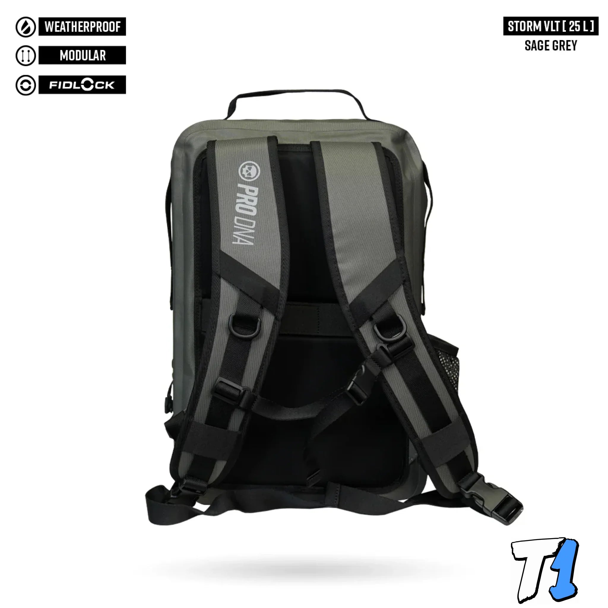 FNDN™ STORM VLT – MODULAR WEATHERPROOF BACKPACK - 25L Size Guide Sage Grey