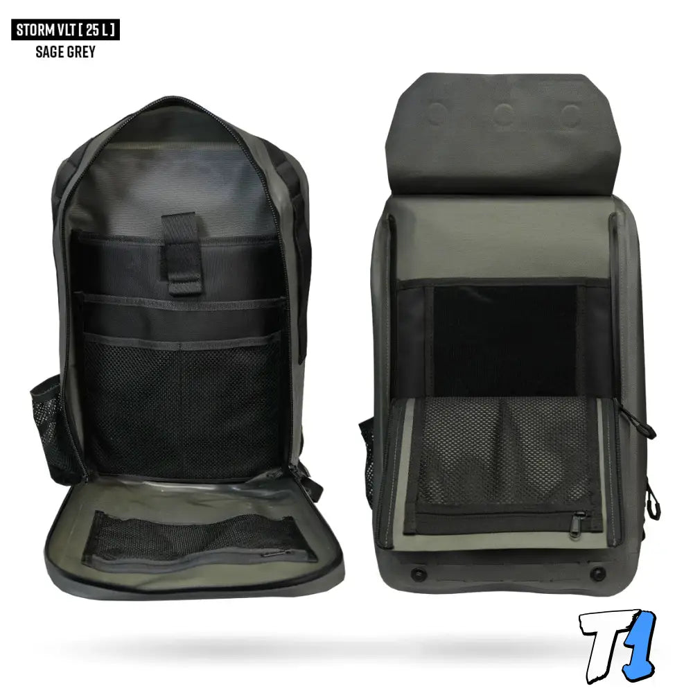 FNDN™ STORM VLT – MODULAR WEATHERPROOF BACKPACK - 25L Size Guide Sage Grey