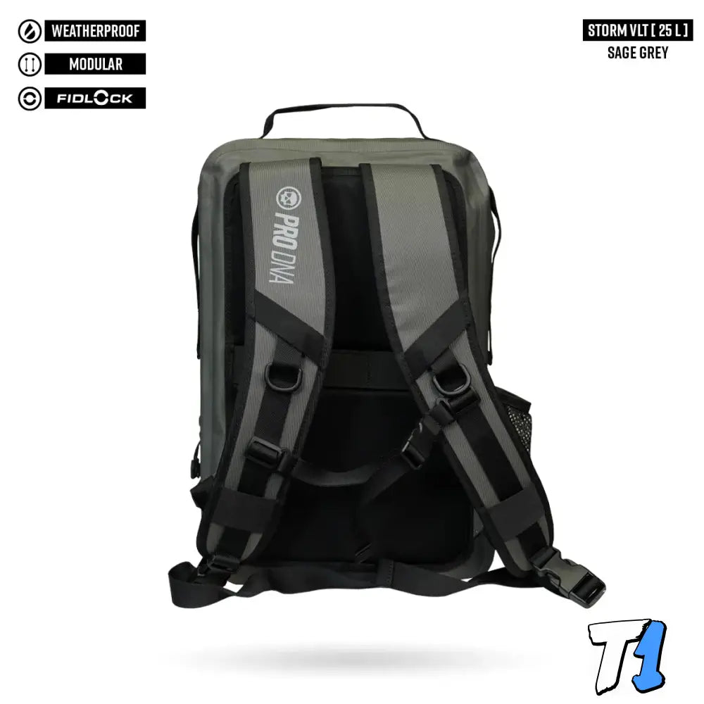 FNDN™ STORM VLT – MODULAR WEATHERPROOF BACKPACK - 25L Size Guide Sage Grey