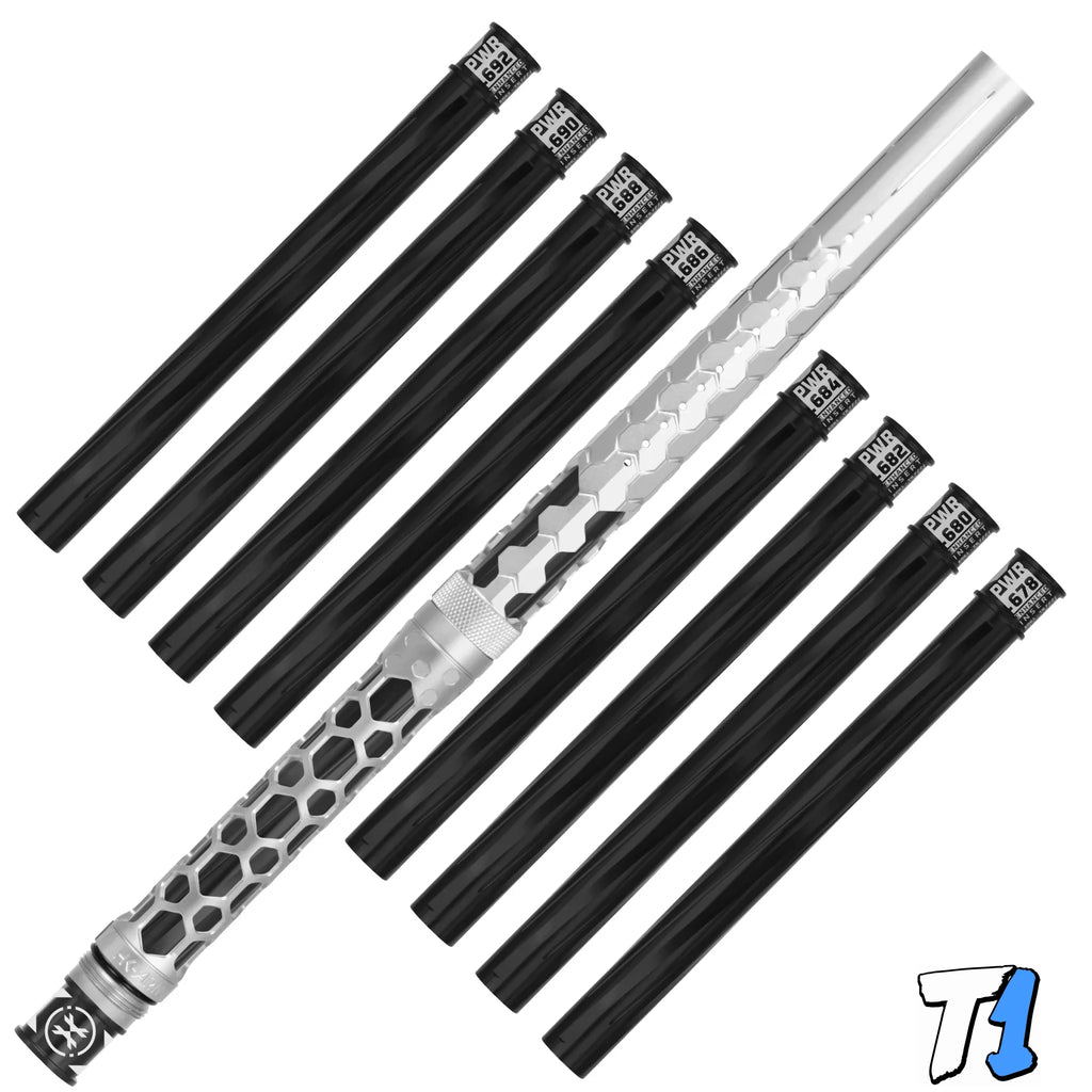 Hex PWR Barrel Kit - Silver - Black Inserts