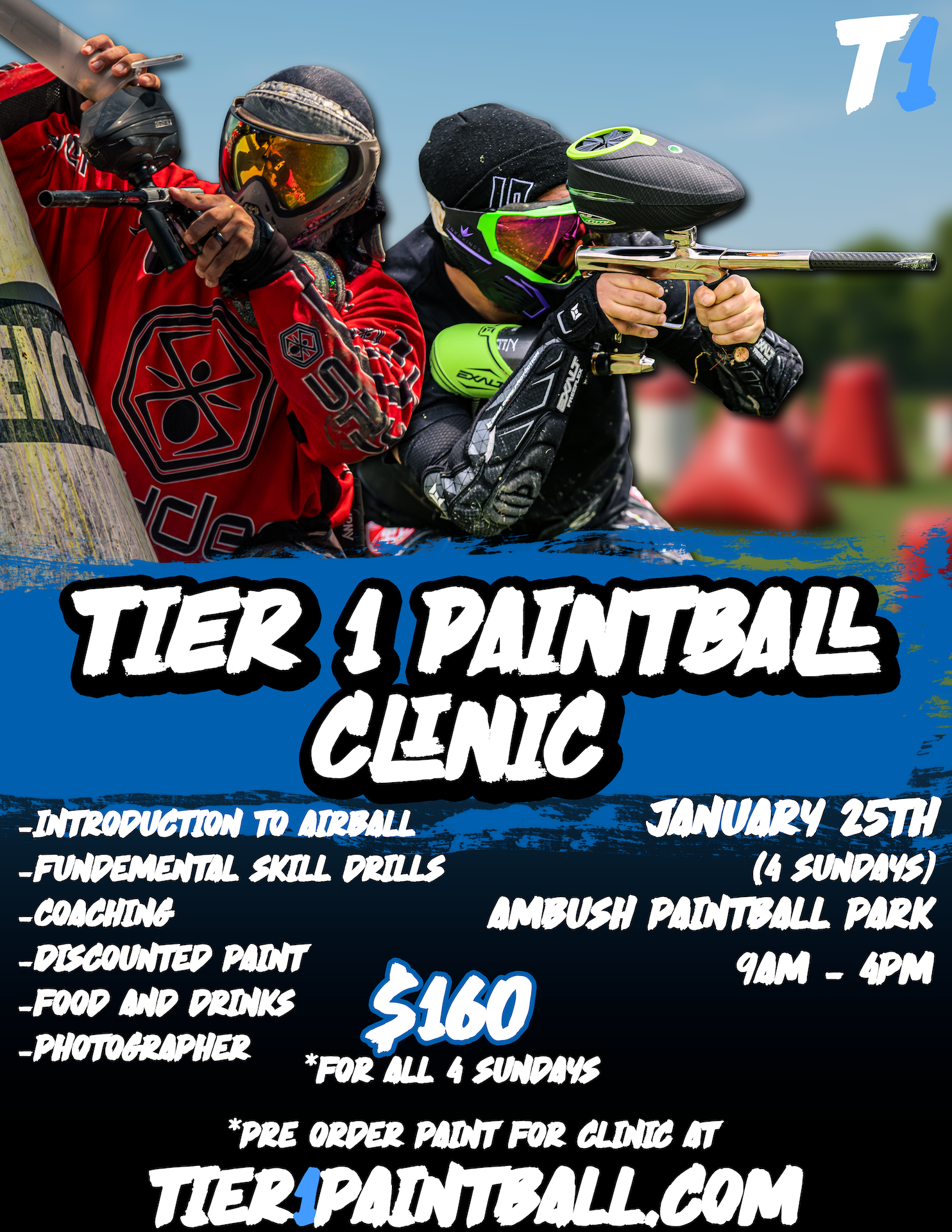 TIER 1 PAINTBALL CLINIC ADMISSION