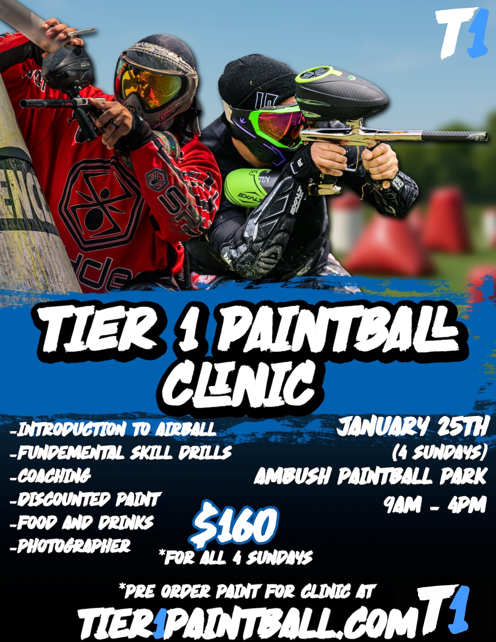 TIER 1 PAINTBALL CLINIC ADMISSION
